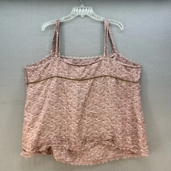 Tommy Hilfiger Women's Y2K Babydoll Tank Top Size 24 Floral Pattern Silk 90s - Picture 4 of 12